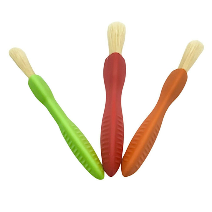 Triangle Easy Grip Paint Brushes set of 3 in sizes 10, 14, and 18, with non-roll handles, laid flat for display.